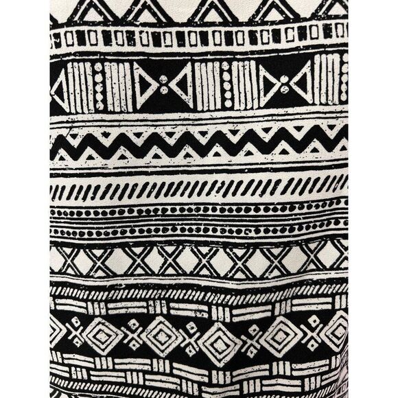 Merona Women Black White Aztec Geometric Print Romper Size XL - Picture 6 of 10